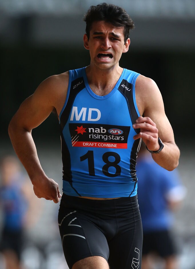 AFL 2015 Media - NAB AFL Draft Combine Day 2 MELBOURNE, AUSTRALIA - OCTOBER 10: Alex Morgan takes part in the beep test during day 2 of the 2015 NAB AFL Draft Combine at Etihad Stadium, Melbourne on October 10, 2015. (Photo: Adam Trafford/AFL Media)